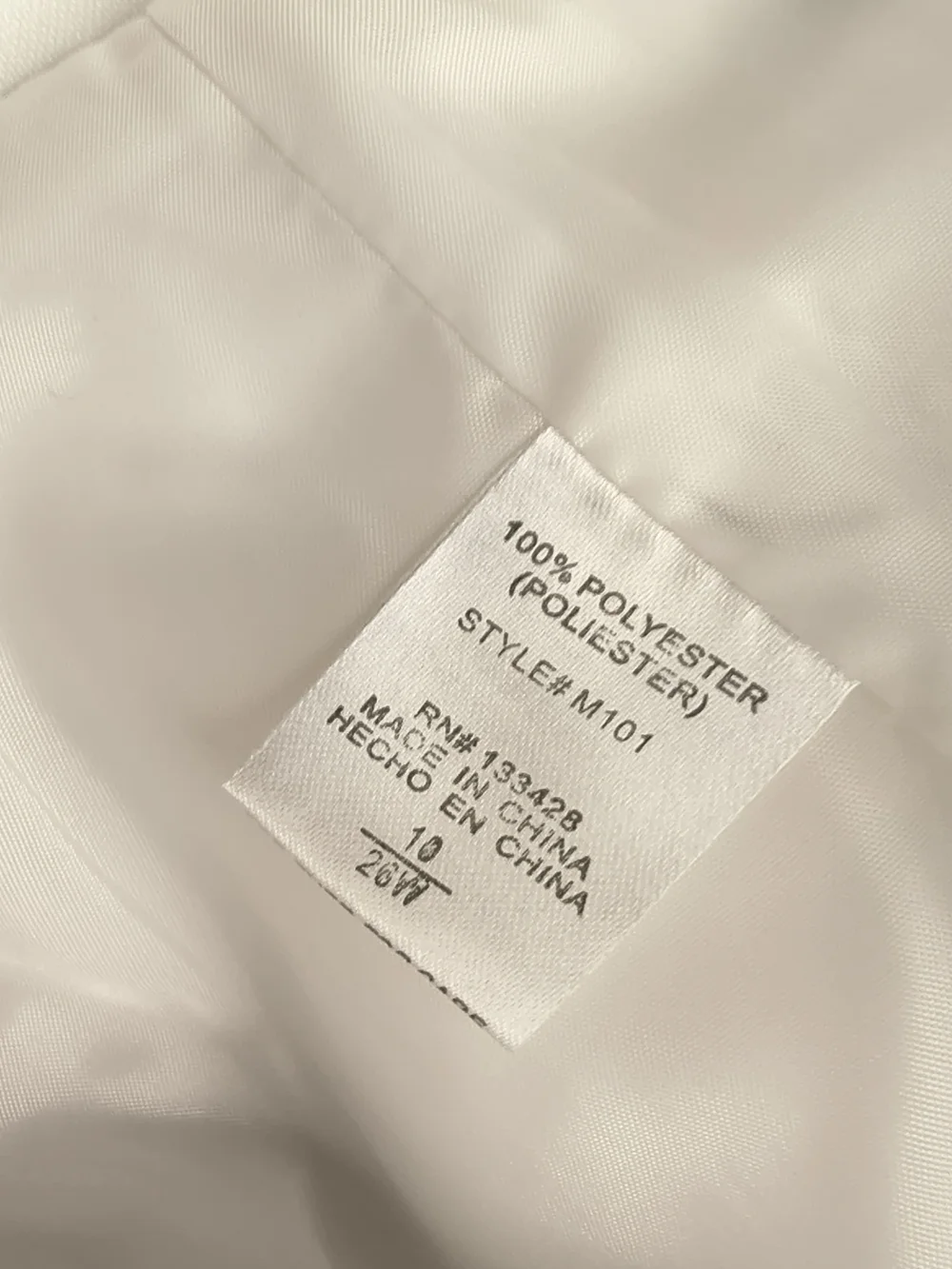 Boy's White Satin-Tuxedo Dress Shirt with Bow Tie Size 10